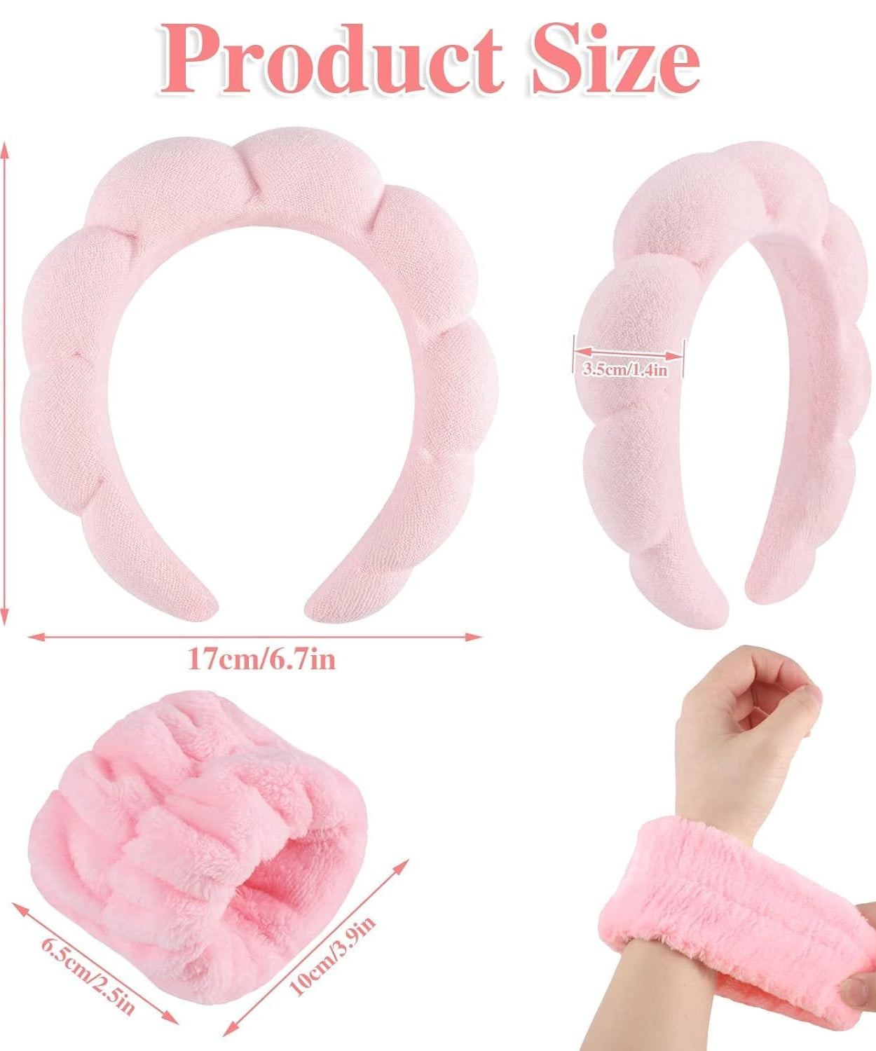 Spa Headband and Wrist Towel Set for Skincare Routine