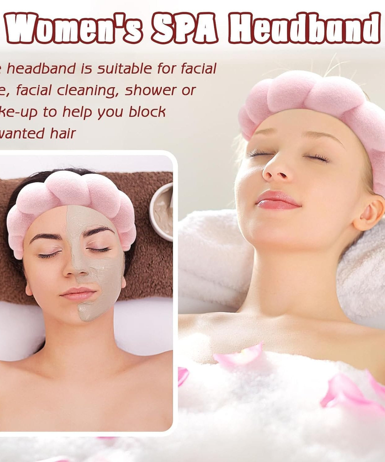 Spa Headband and Wrist Towel Set for Skincare Routine