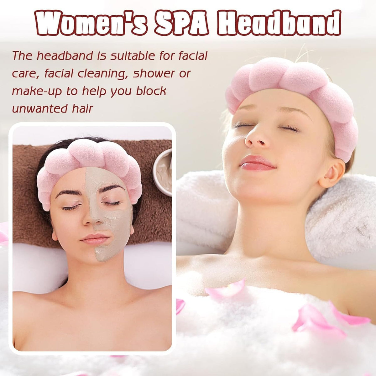 Spa Headband and Wrist Towel Set for Skincare Routine