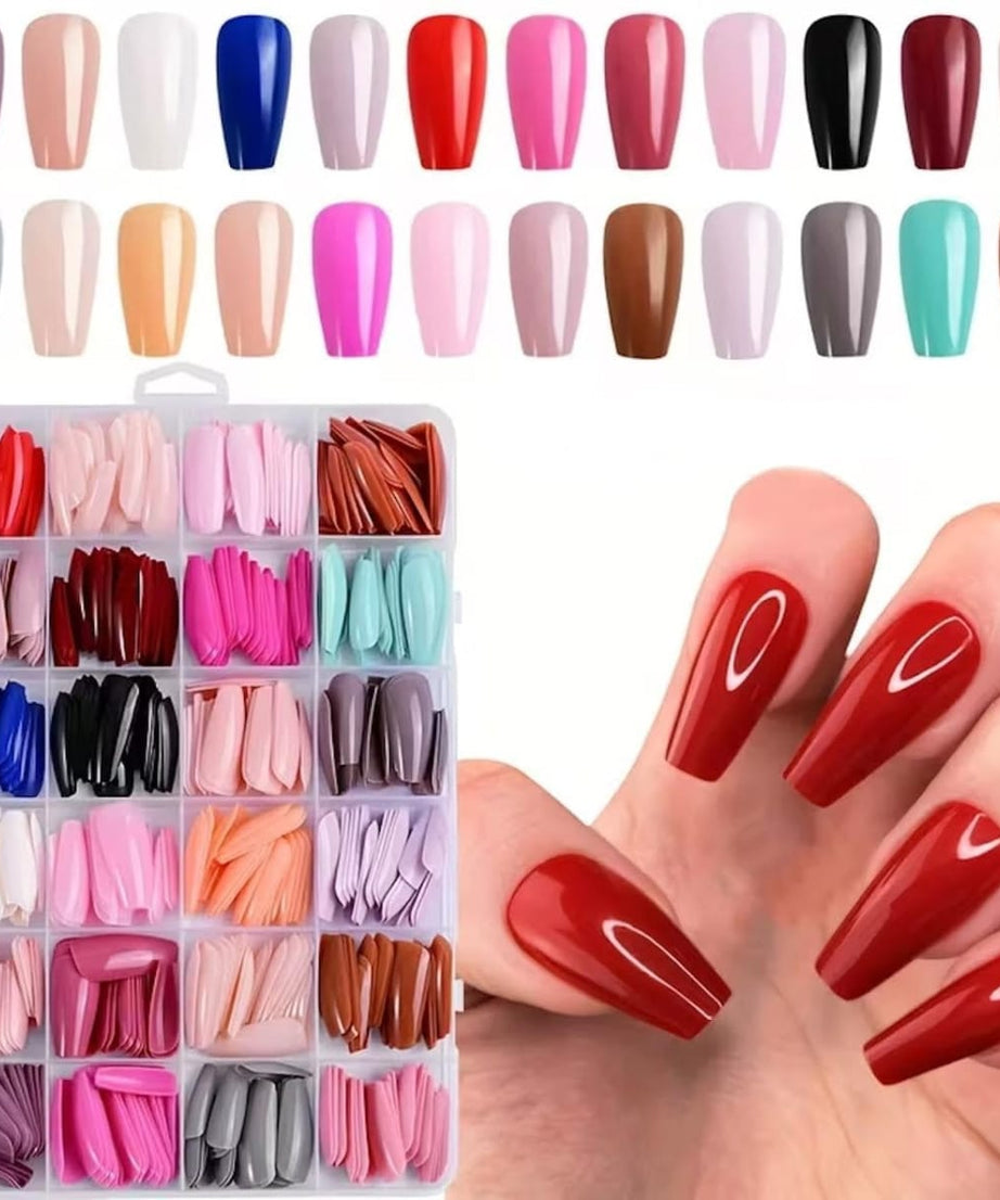 Artificial Nail Set | 576 Pieces | 24 Color
