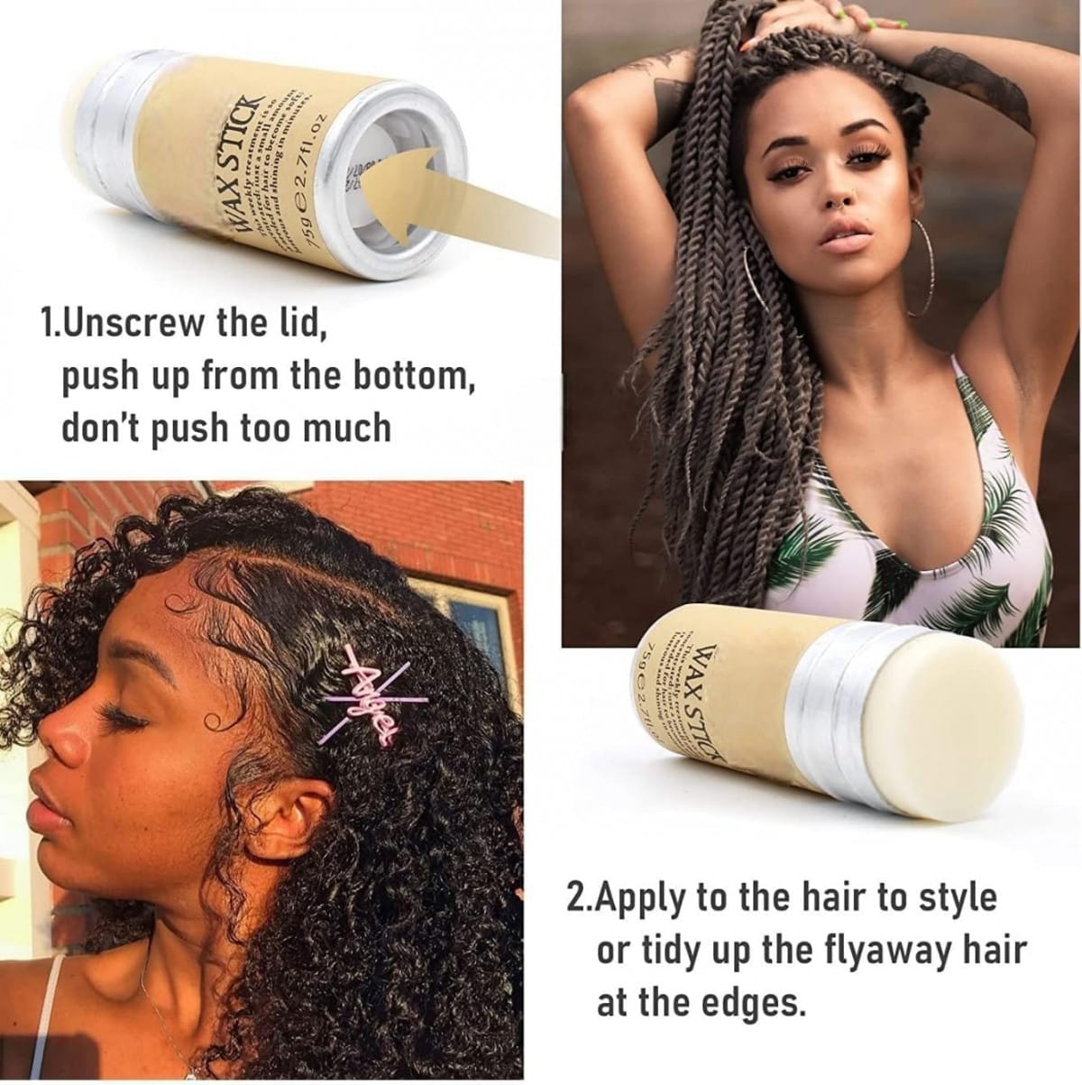 Hair Wax Stick for Hair Styling and Finishing