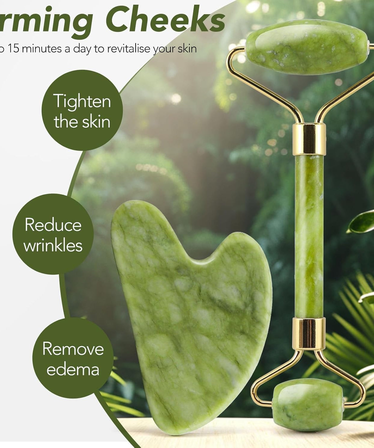 Jade Roller and Gua Sha Stone Set