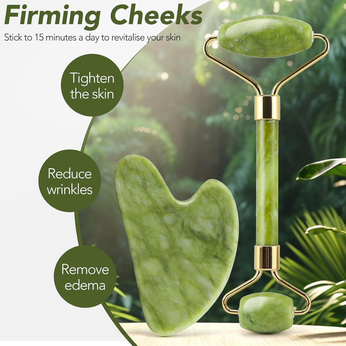 Jade Roller and Gua Sha Stone Set