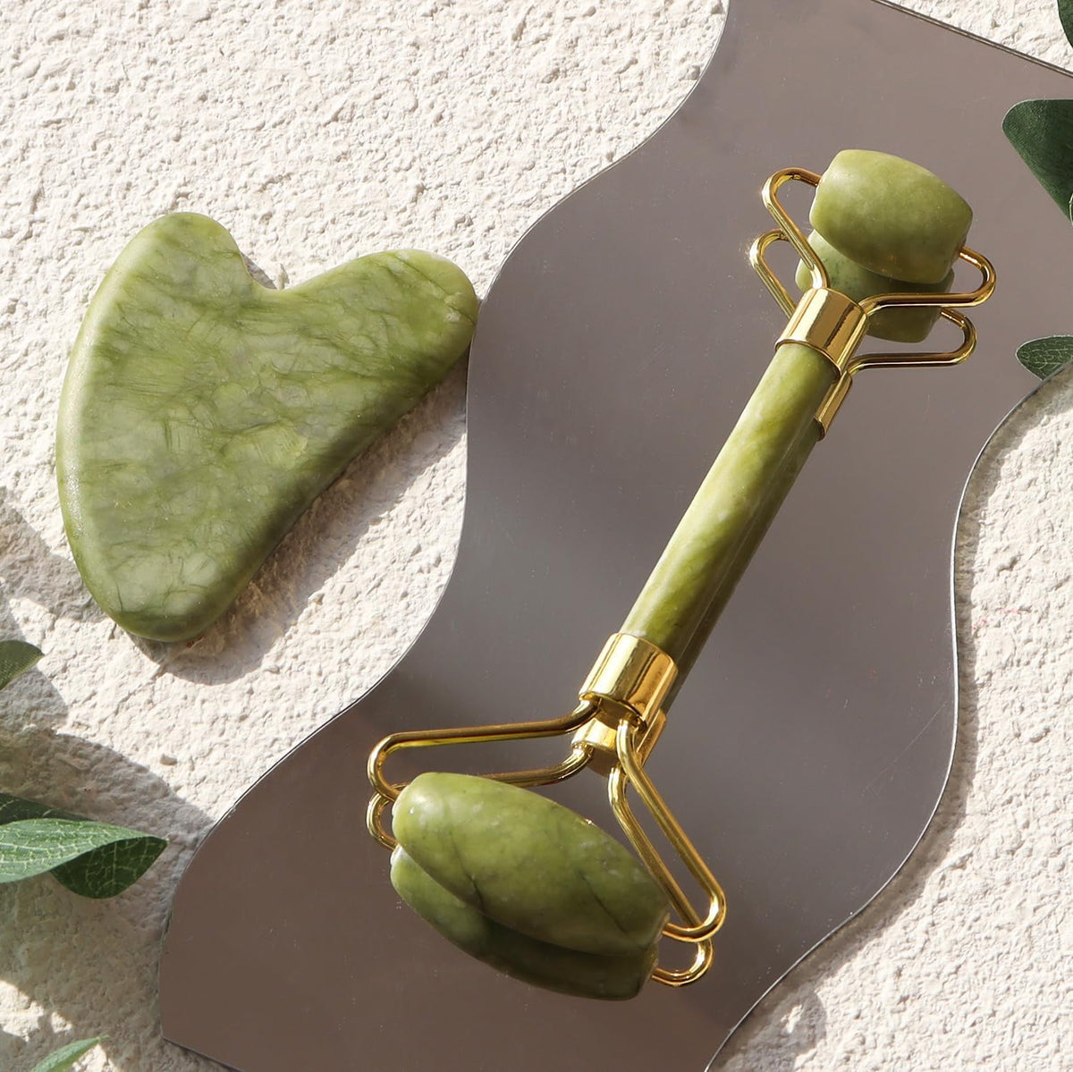 Jade Roller and Gua Sha Stone Set